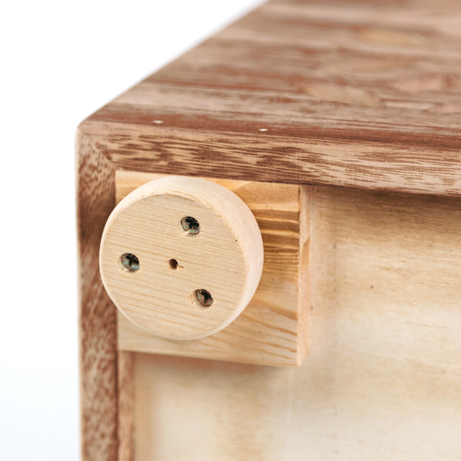Hocker Beistelltisch Holz Sitzwürfel Sitzhocker Würfel Cube Nachttisch Braun Natur Vintage