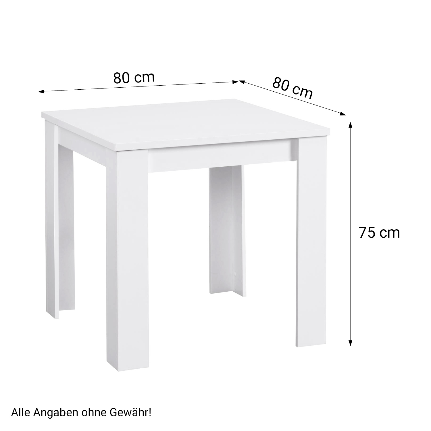 White 80x80 cm dining set + 2 gray upholstered chairs without armrests – Modern & space-saving