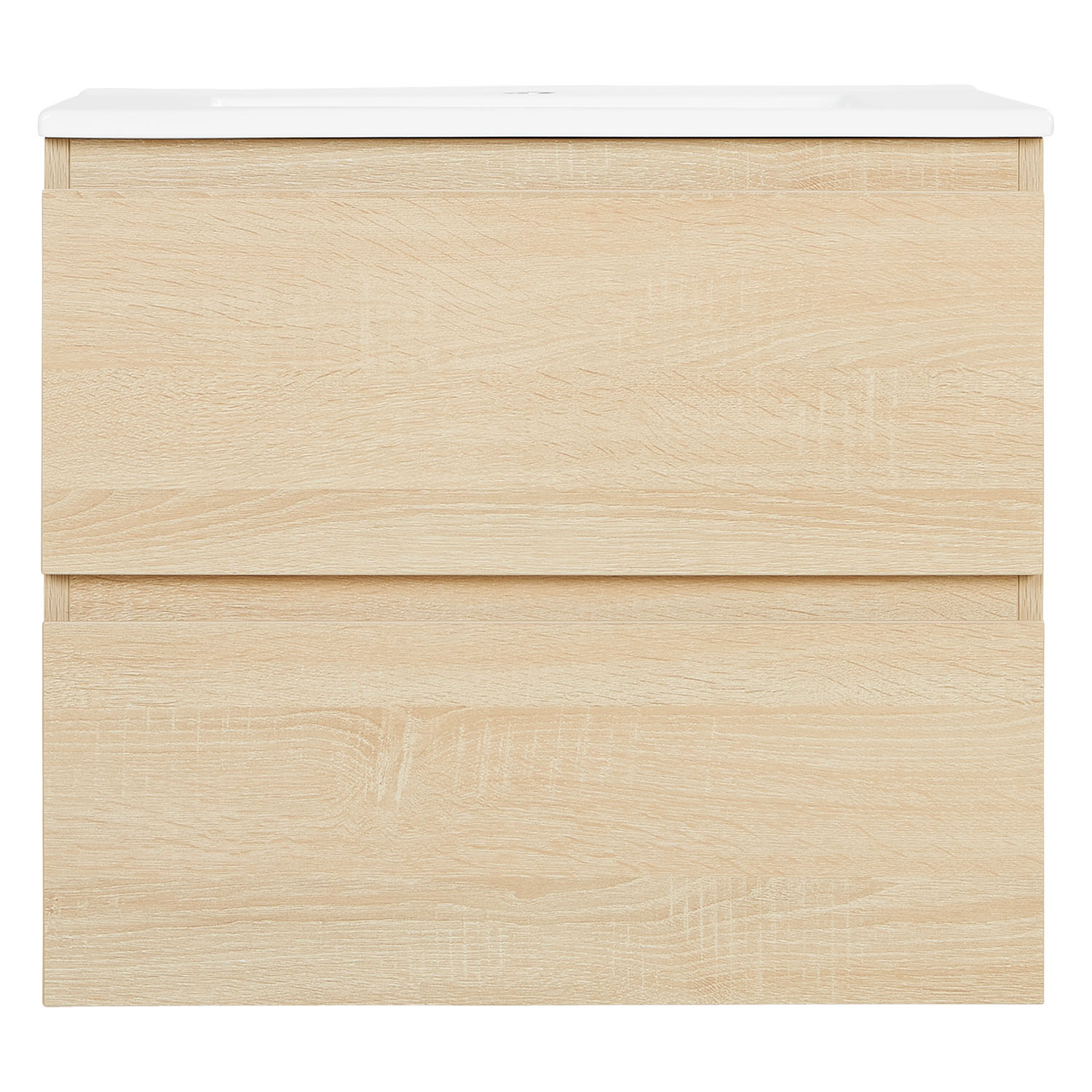 Bathroom cabinet 60 cm Natural Wood Oak Storage Vanity unit Bathroom furniture Sink unit Washroom wall cabinet 