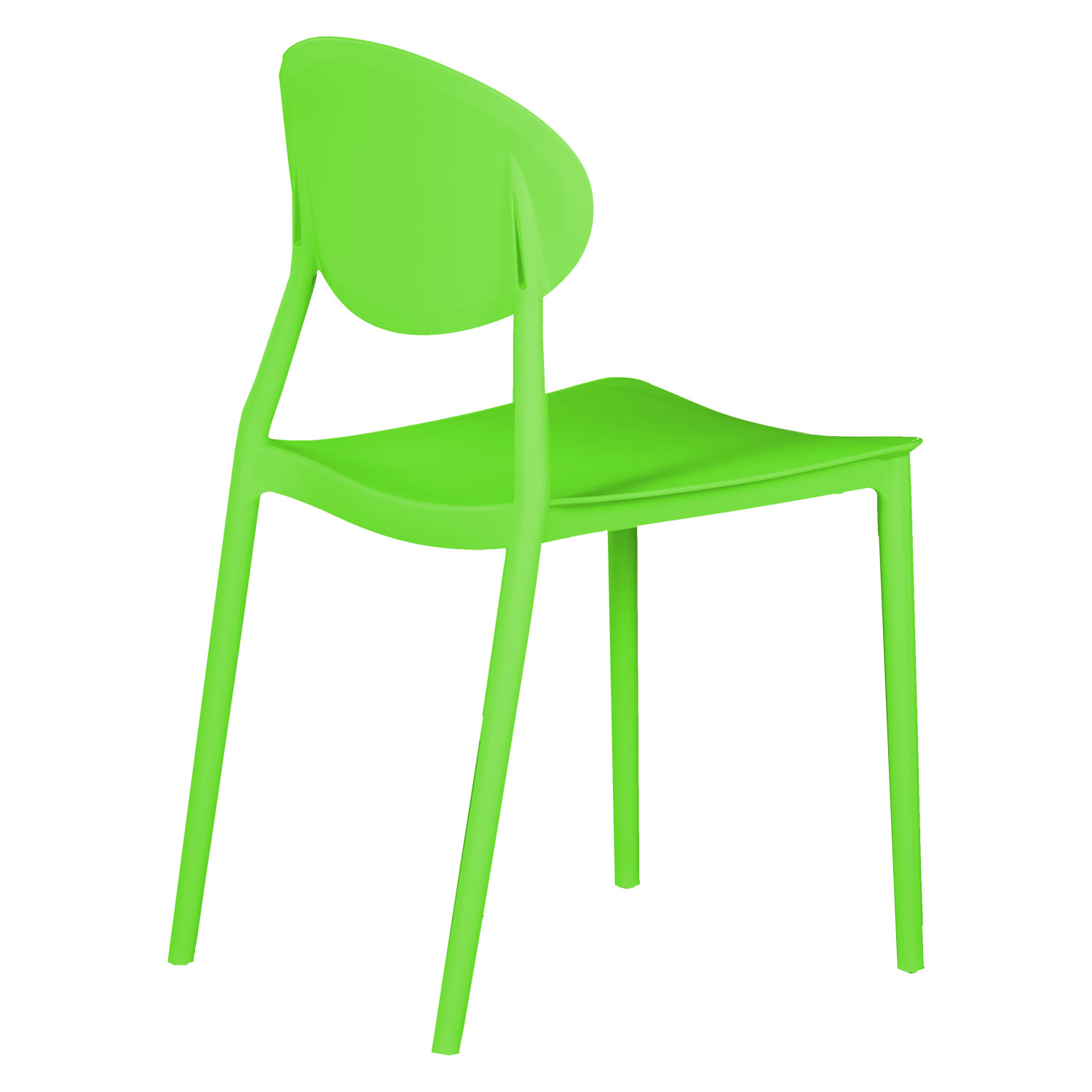Garden chair Set of 4 Camping chairs Green Outdoor chairs Plastic Stacking chairs Kitchen chairs