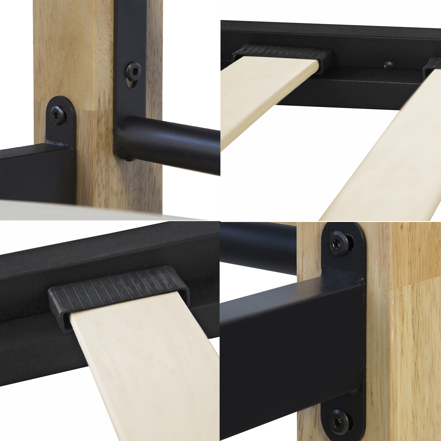 Black metal single bed, 90x200 cm, with a bed frame and slatted base - perfect for a youth bedroom