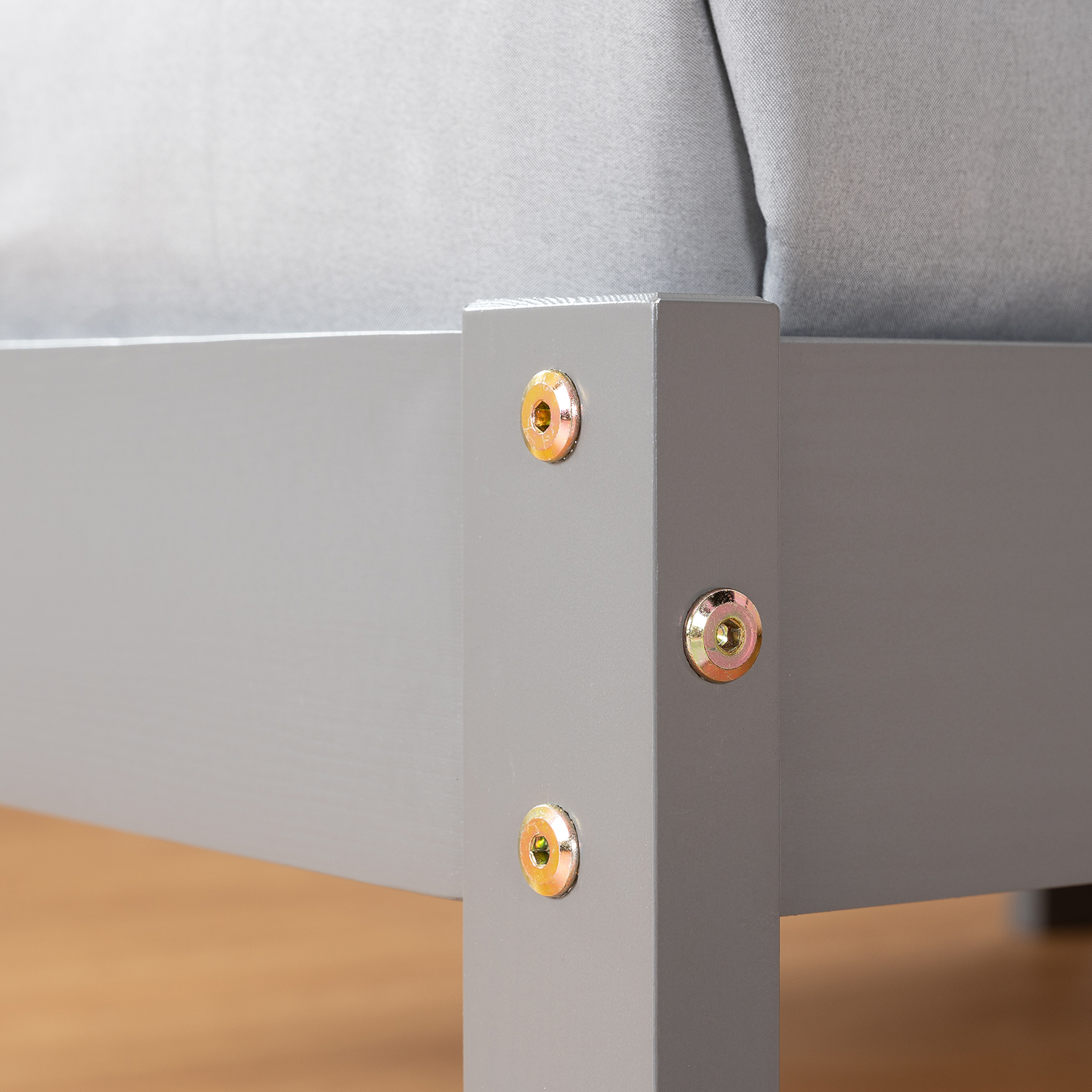 Pallet Bed 90x200 cm Gray | Single Bed | with Slatted Frame | Wood | Kids Youth Guest Bedroom