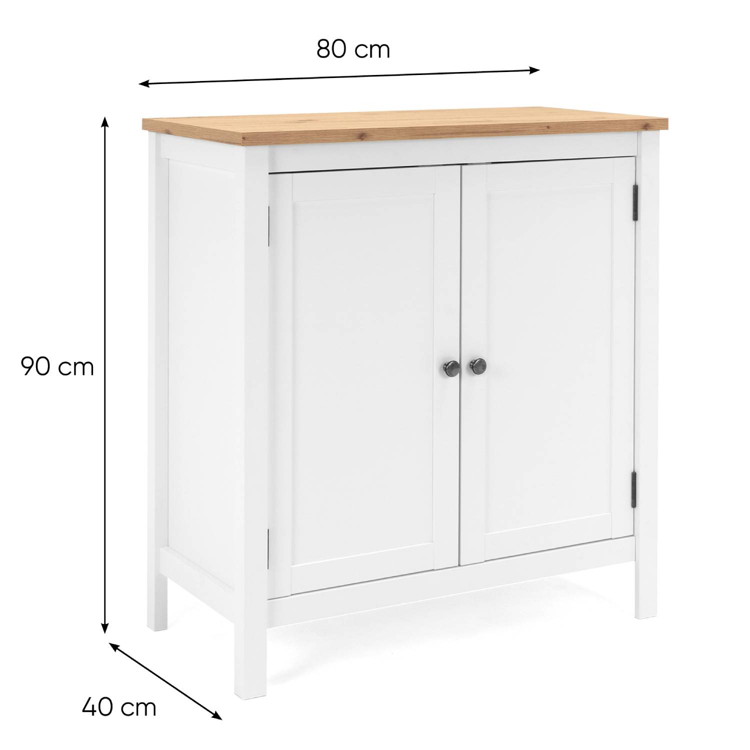 Sideboard Chest of Drawers Living Room Cupboard Cabinet Wood White Nature