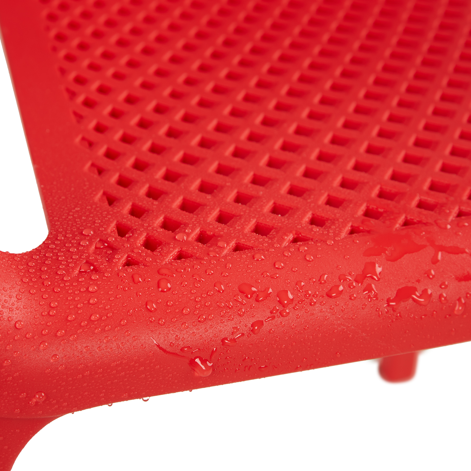 Set of 2 Garden chair with armrests Camping chairs Red Outdoor chairs Plastic Egg chair Lounger chairs Stacking chairs