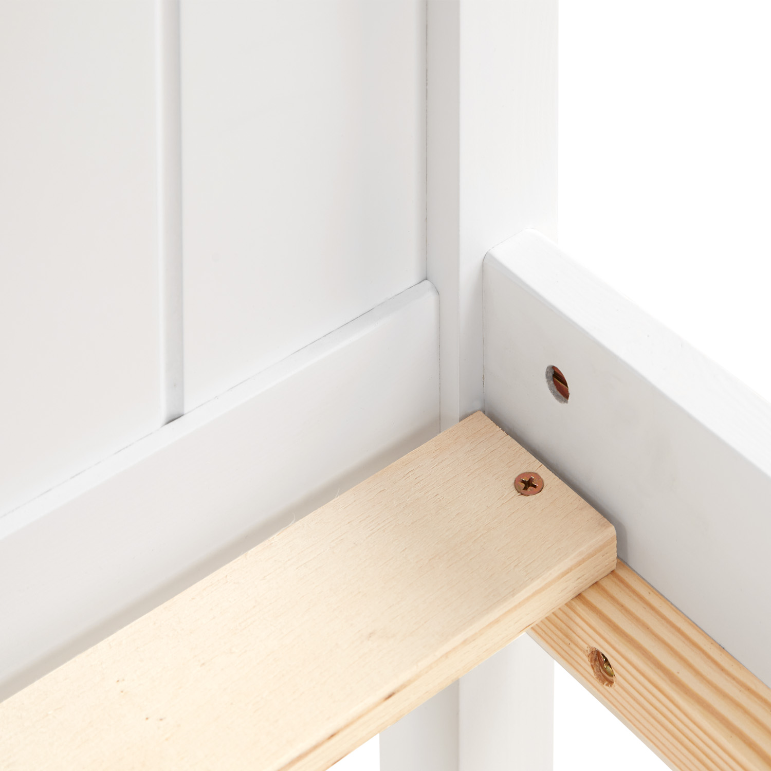 Wood Bed 90x200 cm White | Single Bed | with Slatted Frame | Country House Style | Kids Youth Guest Bedroom