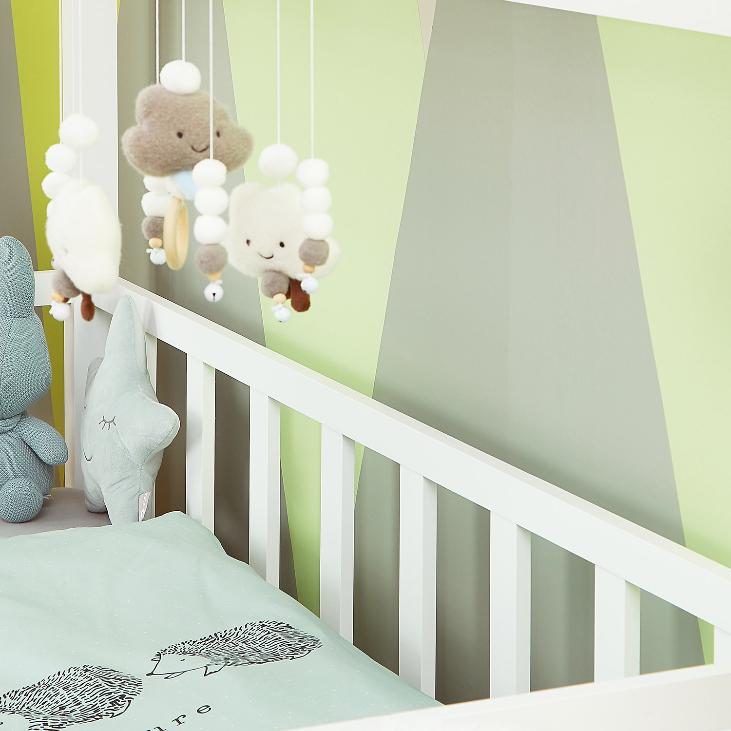 Children's Bed 80x160 cm White | House Bed with Fall Protection | Montessori | Single Bed | with Slatted Frame | Wood