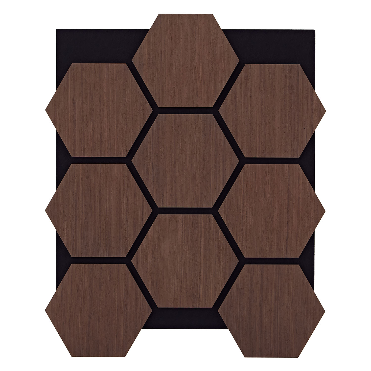 Acoustic Panels Wall Panels Hexagon Honeycomb 76 x 62 cm Brown Walnut | Wood | 8-piece Set | 3D