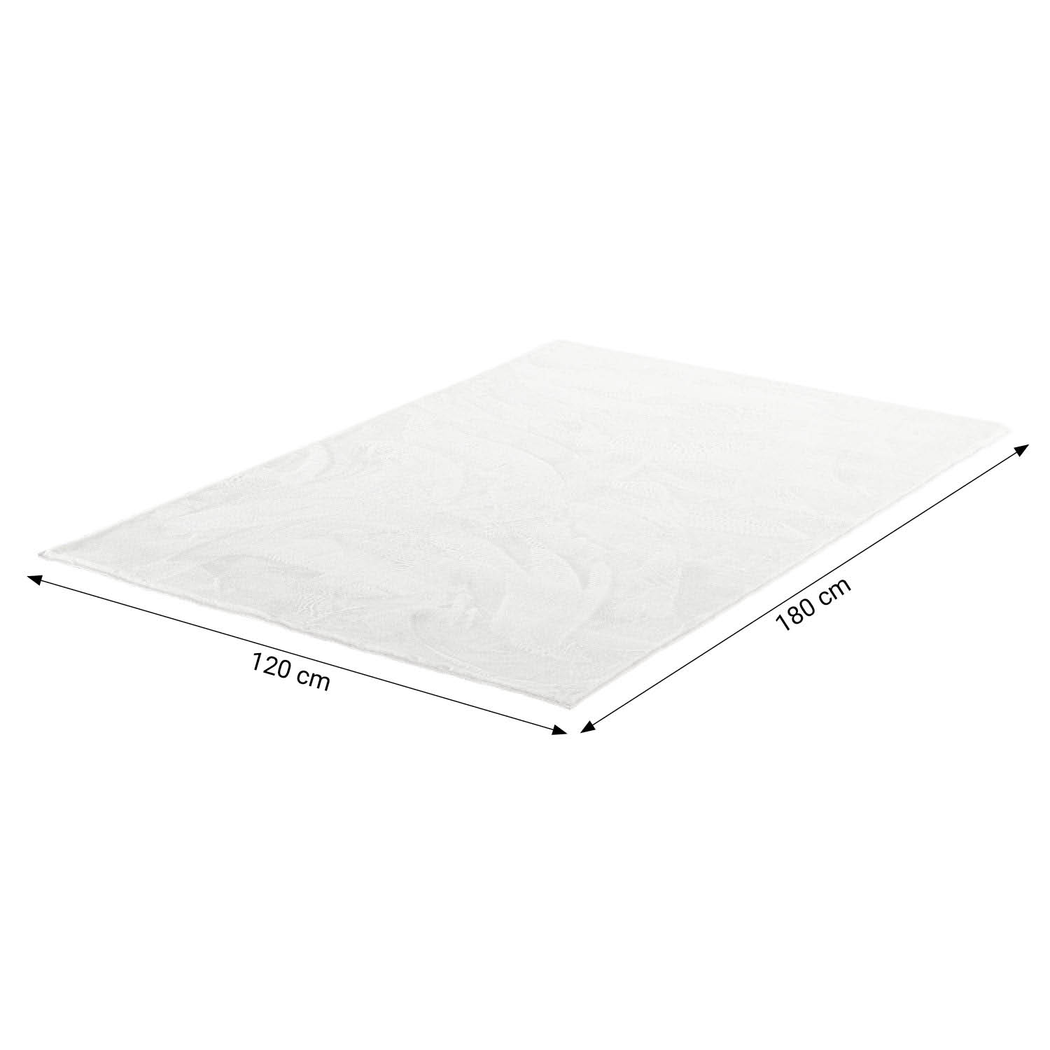 Soft White Rug 120x180 cm – Modern Short Pile Living Room Rug – Non Slip Bedroom Carpet – Washable Fluffy Area Rug