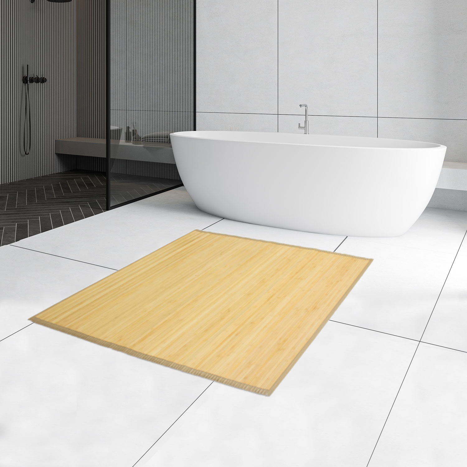 Bamboo carpet Rug 180 x270 in light