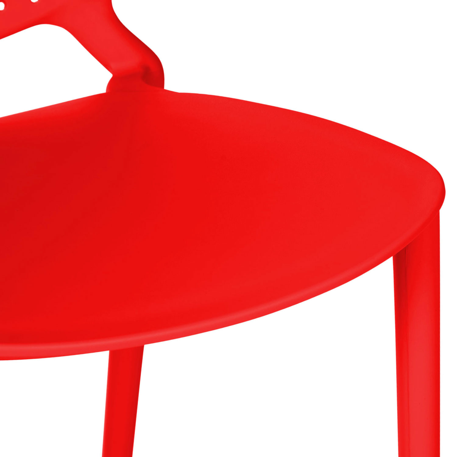 Modern Garden chair Set of 4 Red Camping chairs Outdoor chairs Plastic Stacking chairs Kitchen chairs