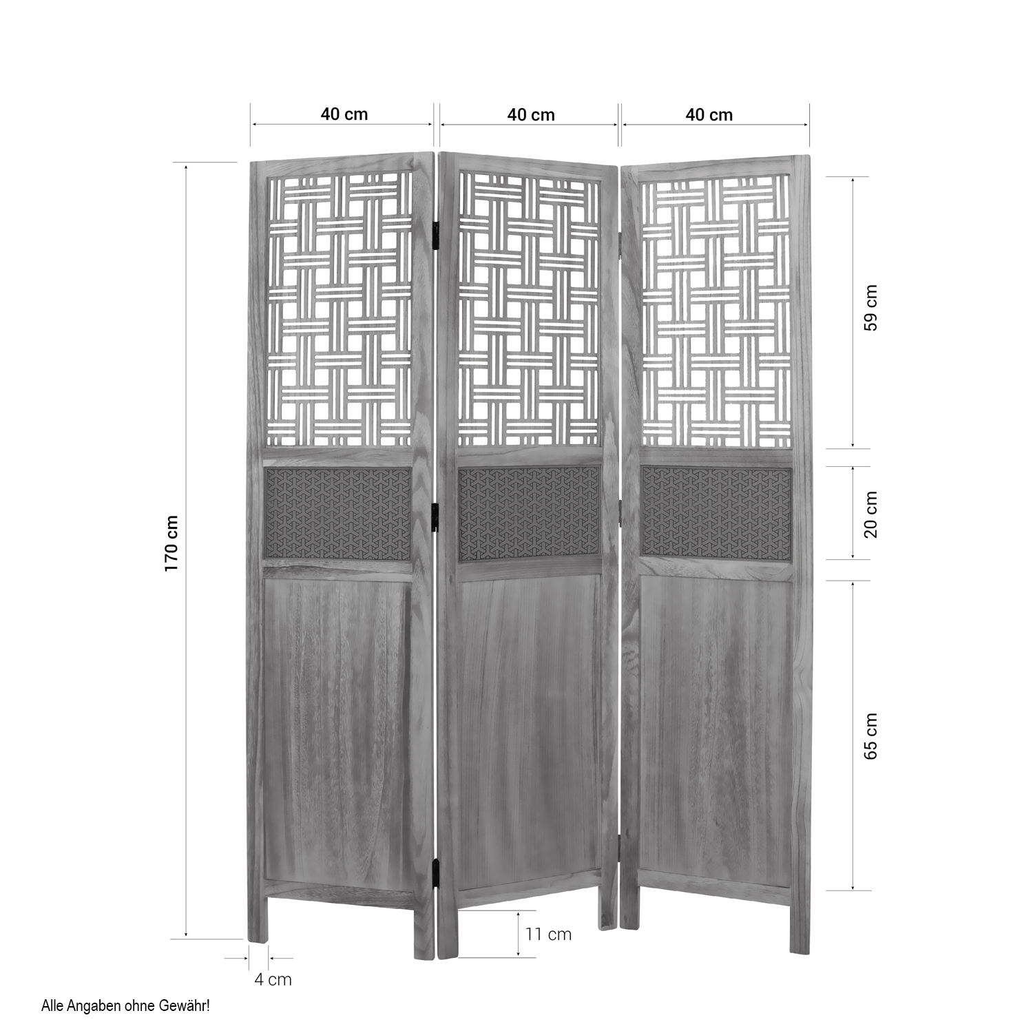 Paravent Natural Cork Decorations | 3-panel | Wood | Room Divider Partition Privacy Screen