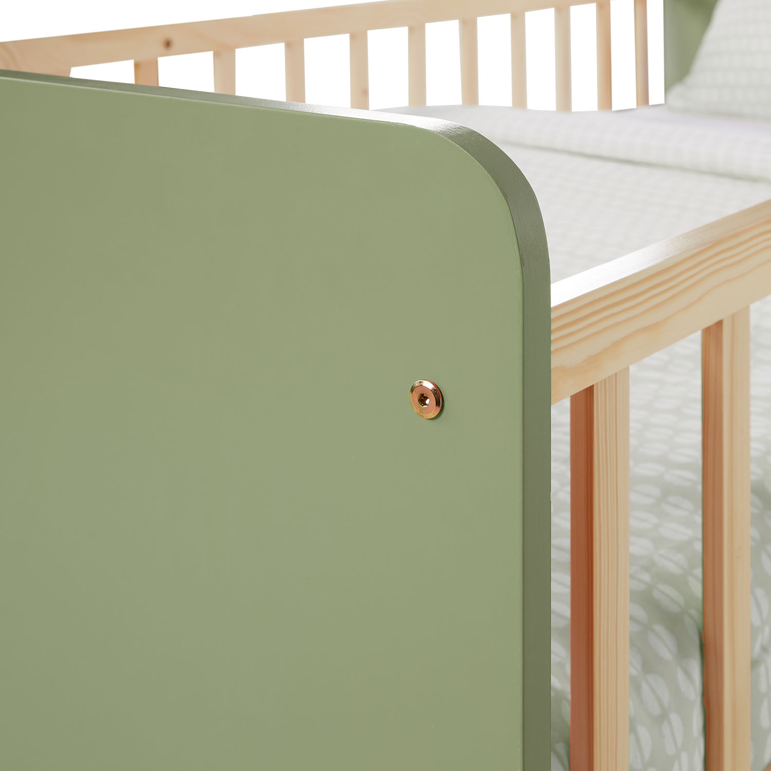 Single bed 90x200 cm Green with Mattress Wooden Bed frame Toddler bed with safety rail Kids bed Childrens bed Slatted frame