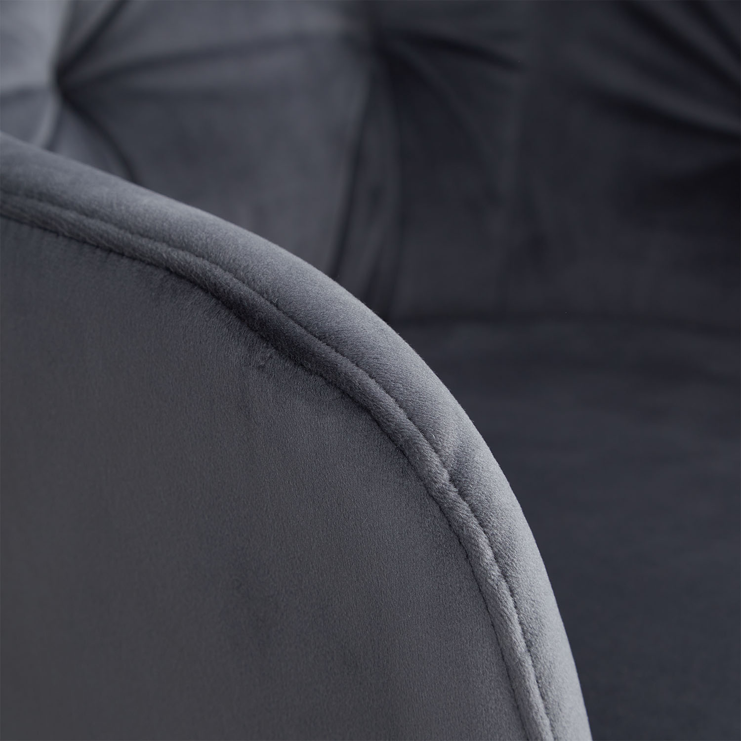 Upholstered Chair Velvet Grey | Set of 4 | swivel | with Armrests | Kitchen Dining Room Office