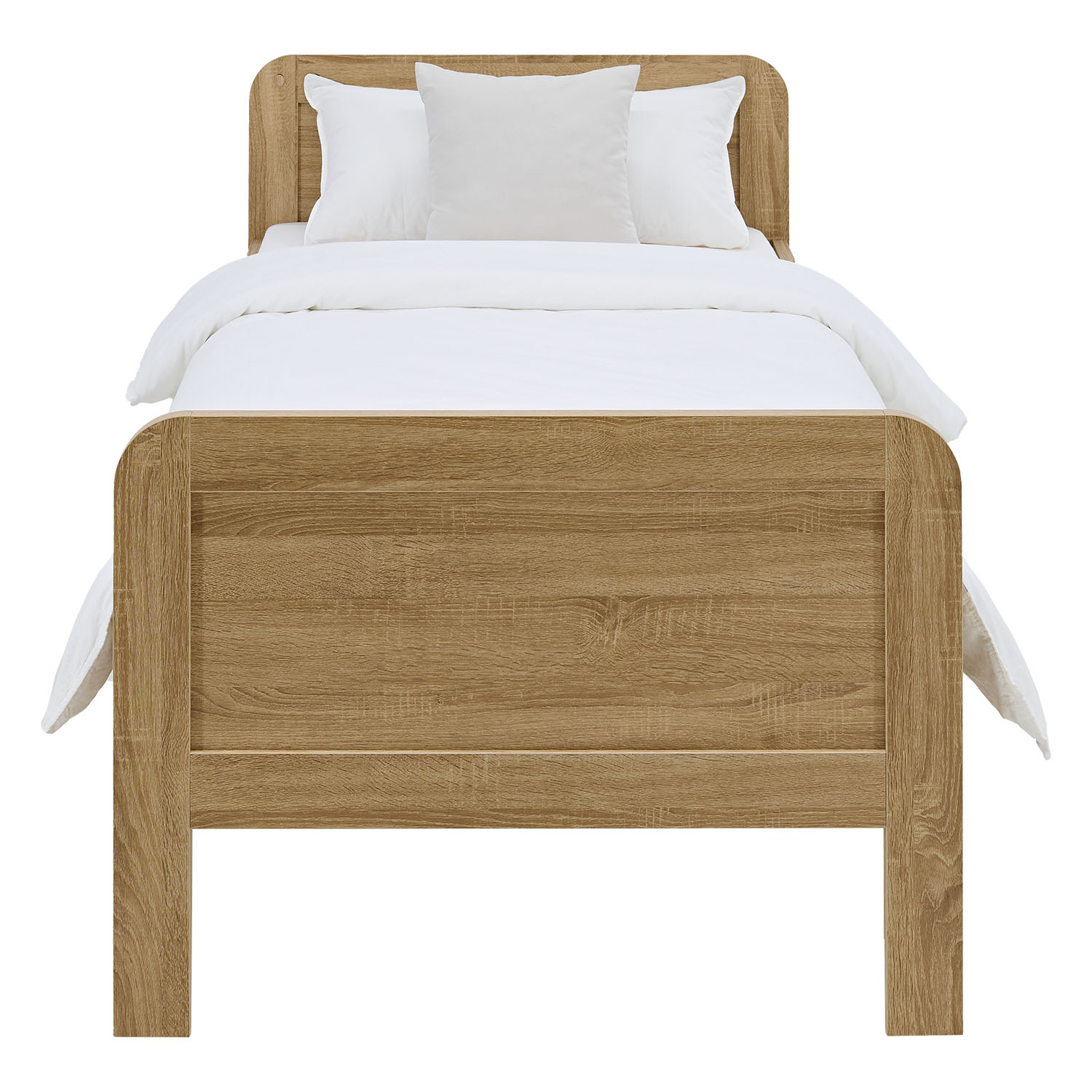 Comfort Bed 90x200 cm Natural | Senior Bed Height Adjustable with Slatted Frame | Single Bed | Wood