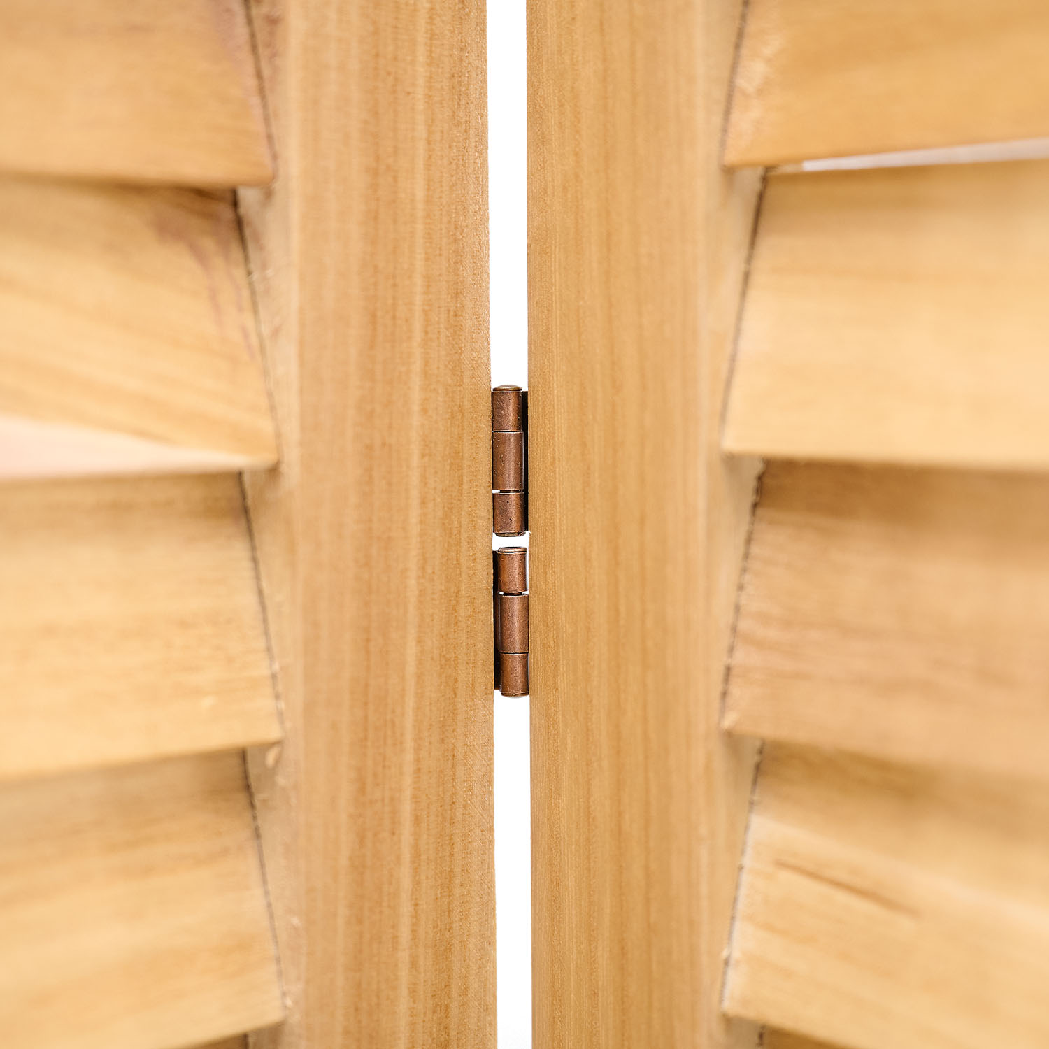 4-Panel "Natur" Folding Screen – Wooden Room Divider & Privacy Screen with Slats