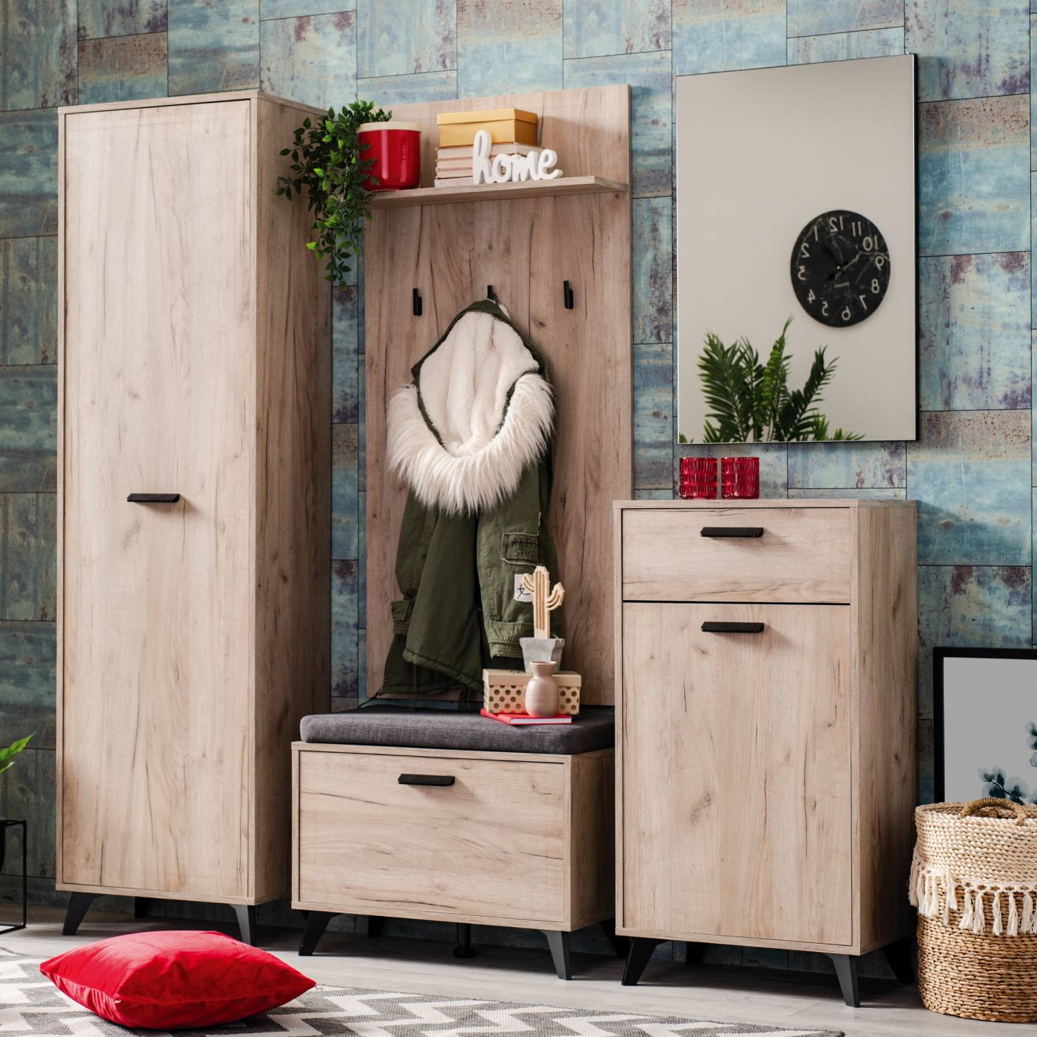 Garderobe Holz Flurschrank