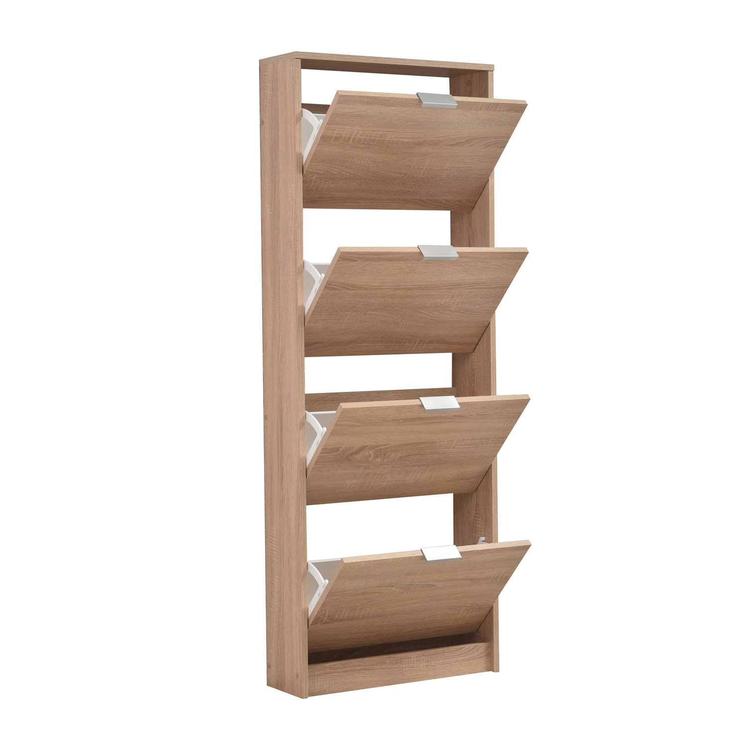 Shoe Rack Shoe Storage Shoe Cabinet Shoe Cupboard Wooden Oak 4 Tier Shoe Tipper
