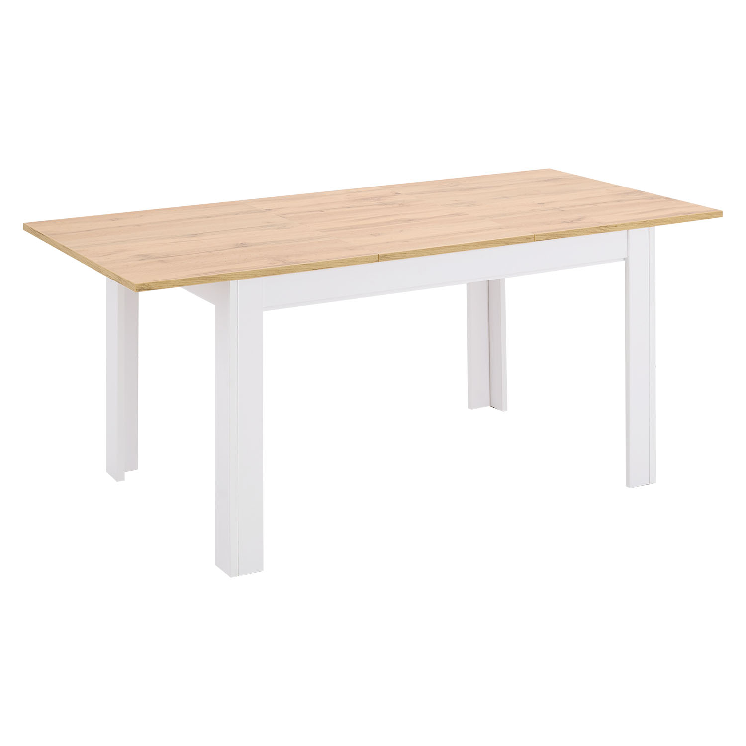 Modern Dining Table Kitchen Table White Wooden Table 135x86 cm Wotan Oak 8 Seater Extendable