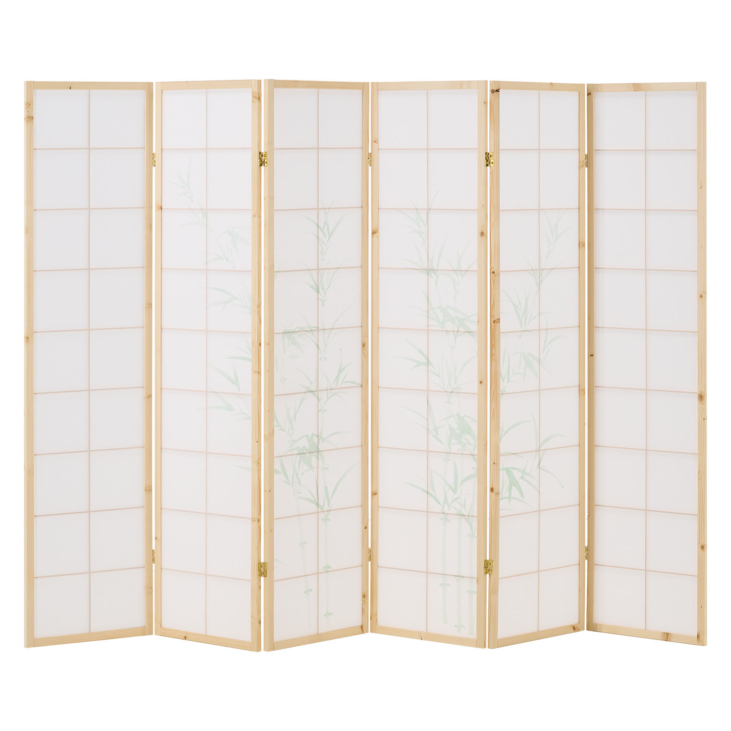 Paravent Natural Bamboo | 6-panel | Wood | Shoji Room Divider | Partition Privacy Screen
