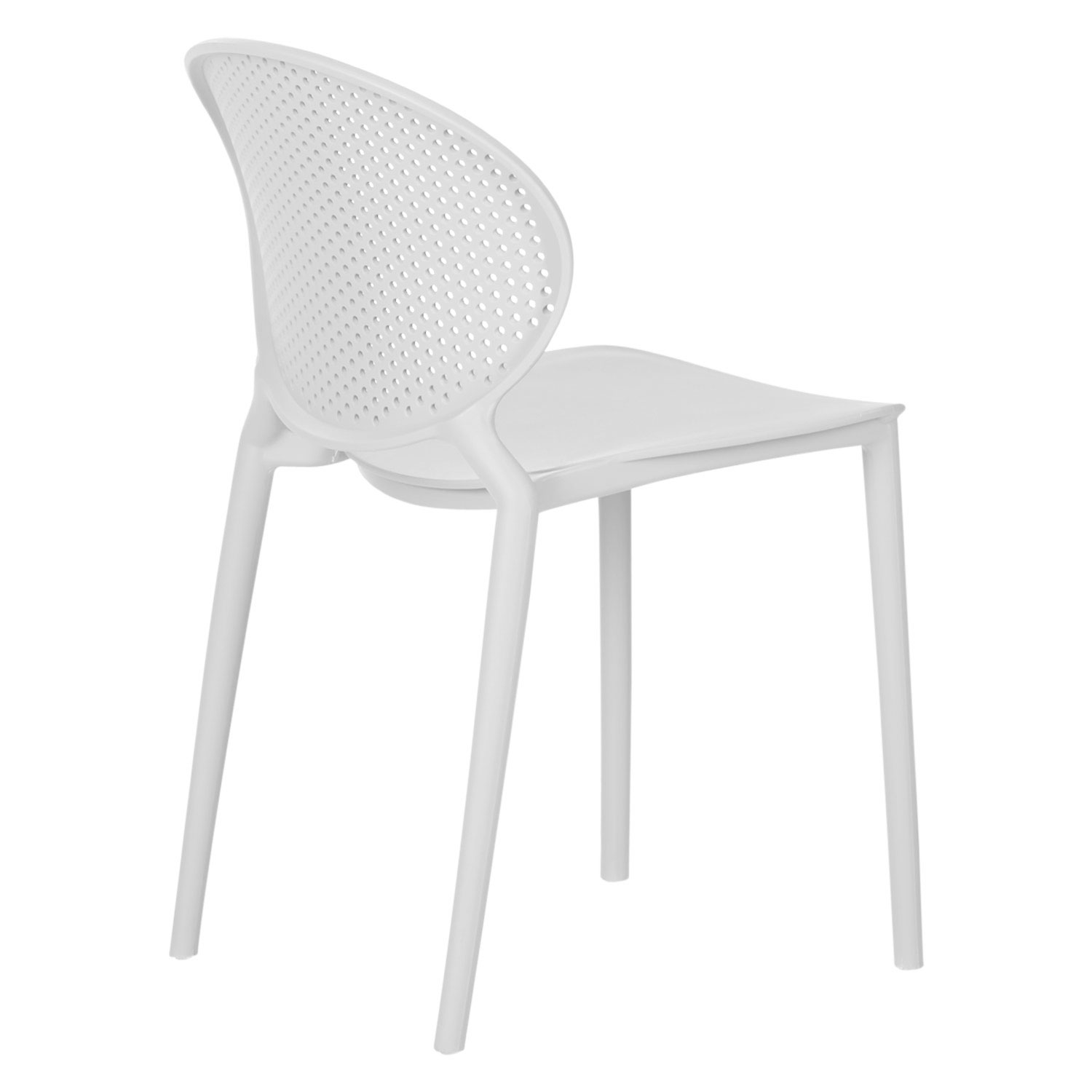 Modern Garden chair Set of 4 Grey Camping chairs Outdoor chairs Plastic Stacking chairs Kitchen chairs