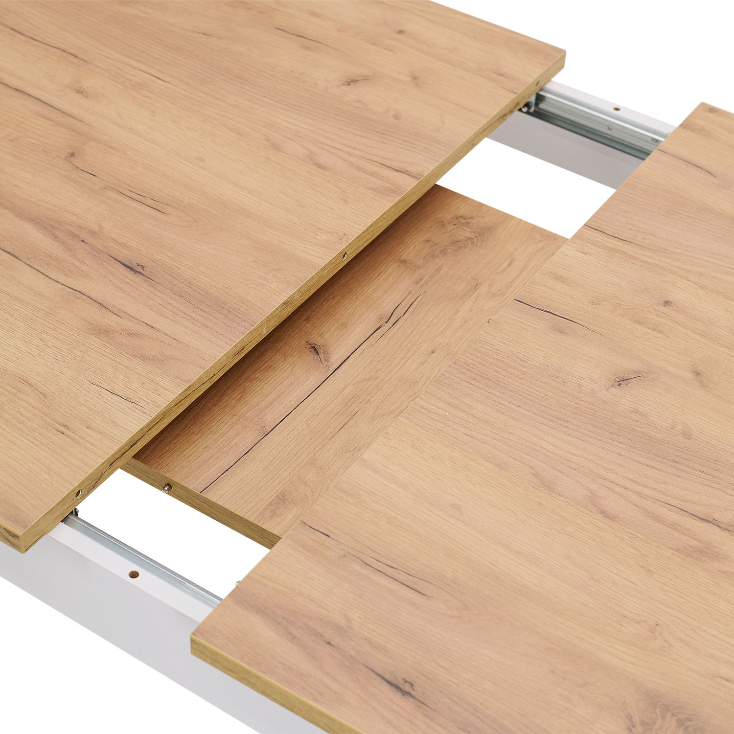 Modern Dining Table Kitchen Table White Wooden Table 135x86 cm Wotan Oak 8 Seater Extendable
