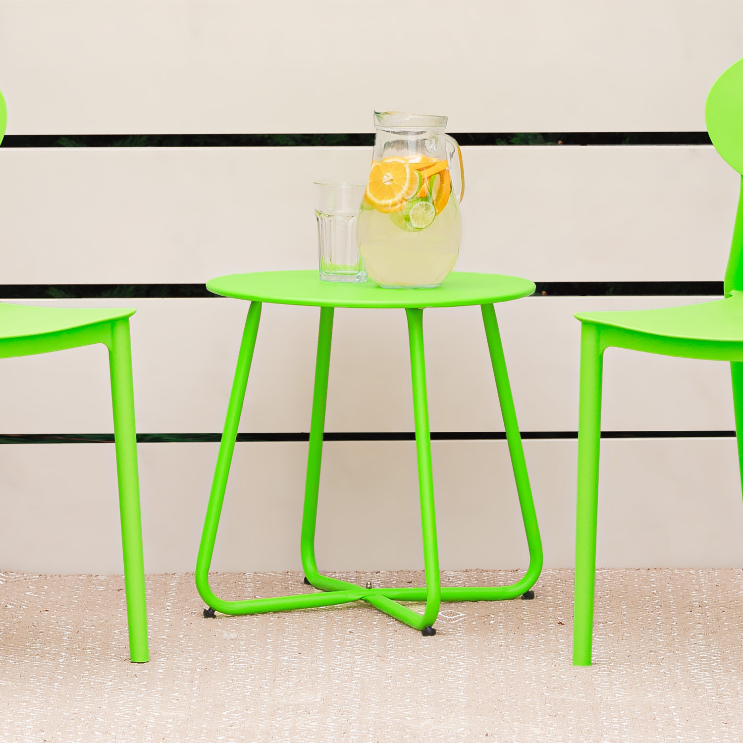 Coffee table Side table Round Garden Table Green Metal Small table Outdoor table Bistro table