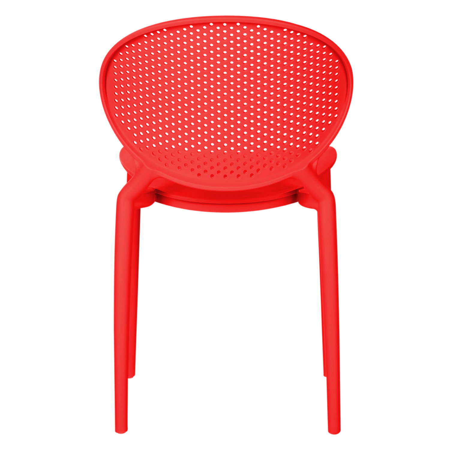 Modern Garden chair Set of 4 Red Camping chairs Outdoor chairs Plastic Stacking chairs Kitchen chairs