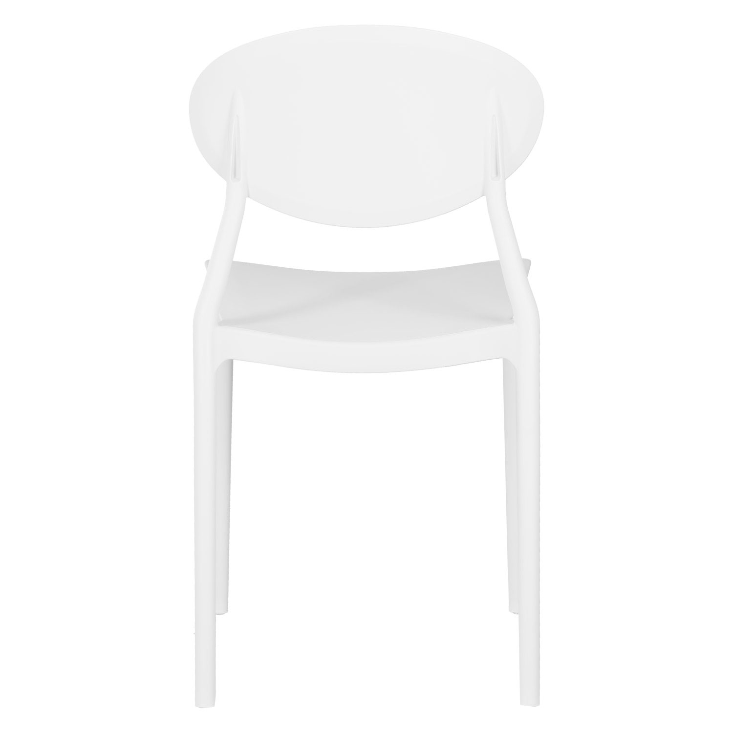 Garden chair Set of 4 Camping chairs White Outdoor chairs Plastic Stacking chairs Kitchen chairs