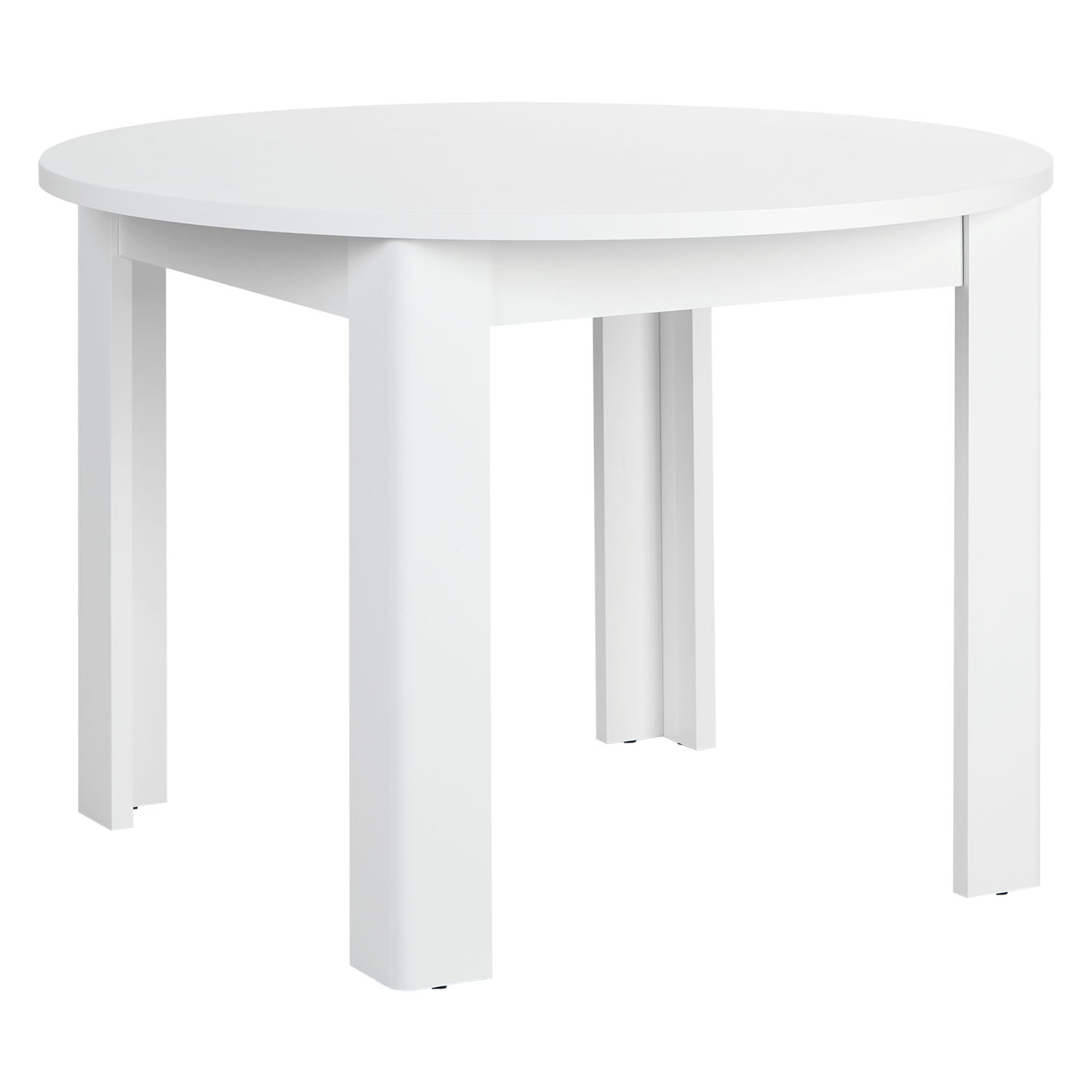 Modern Dining Table Round Kitchen Table Ø 106 cm Wooden Table Oak White 4 Seater