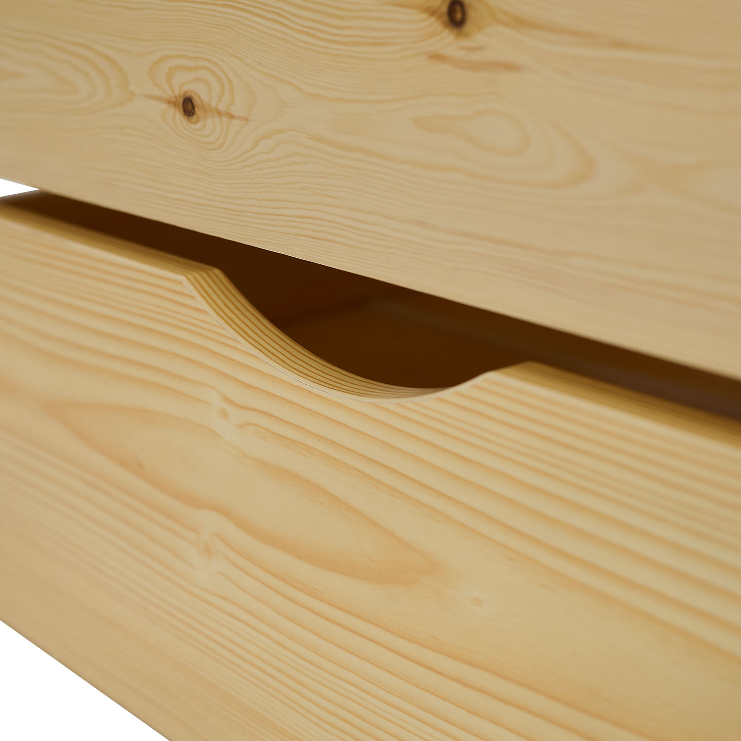 Children's Bed 90x200 cm Natural | Wooden bed with mattress | Single Bed | 2 drawers | Fall Protection