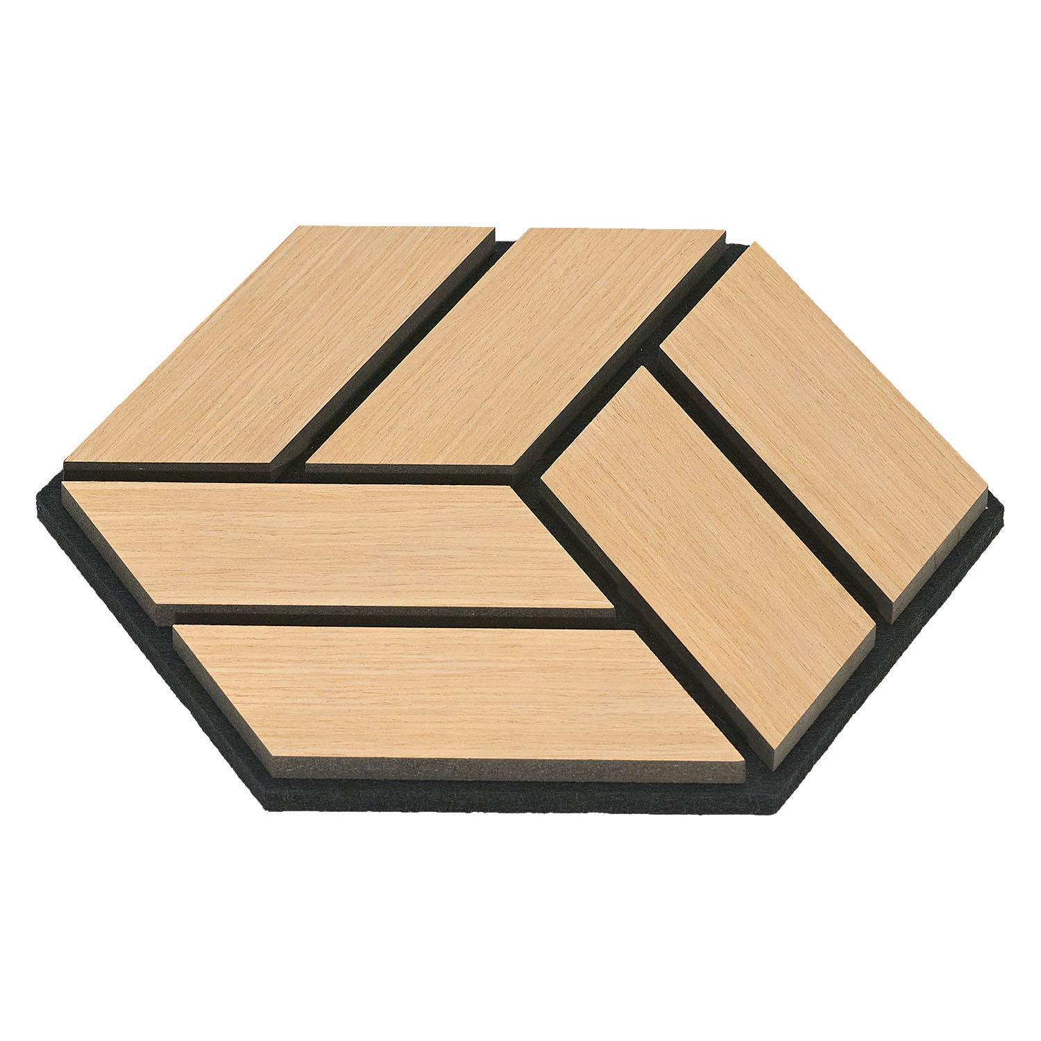 Acoustic Panels Wall Panels Hexagon Honeycomb 30 x 26 cm Natural Oak | Wood | 4-piece Set | 3D