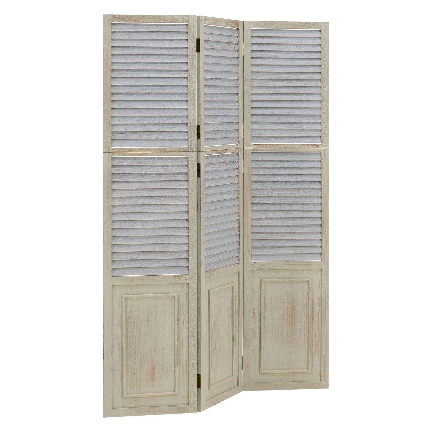 Paravent Grey Wooden Slats | 3-panel | Wood | Room Divider Partition Privacy Screen