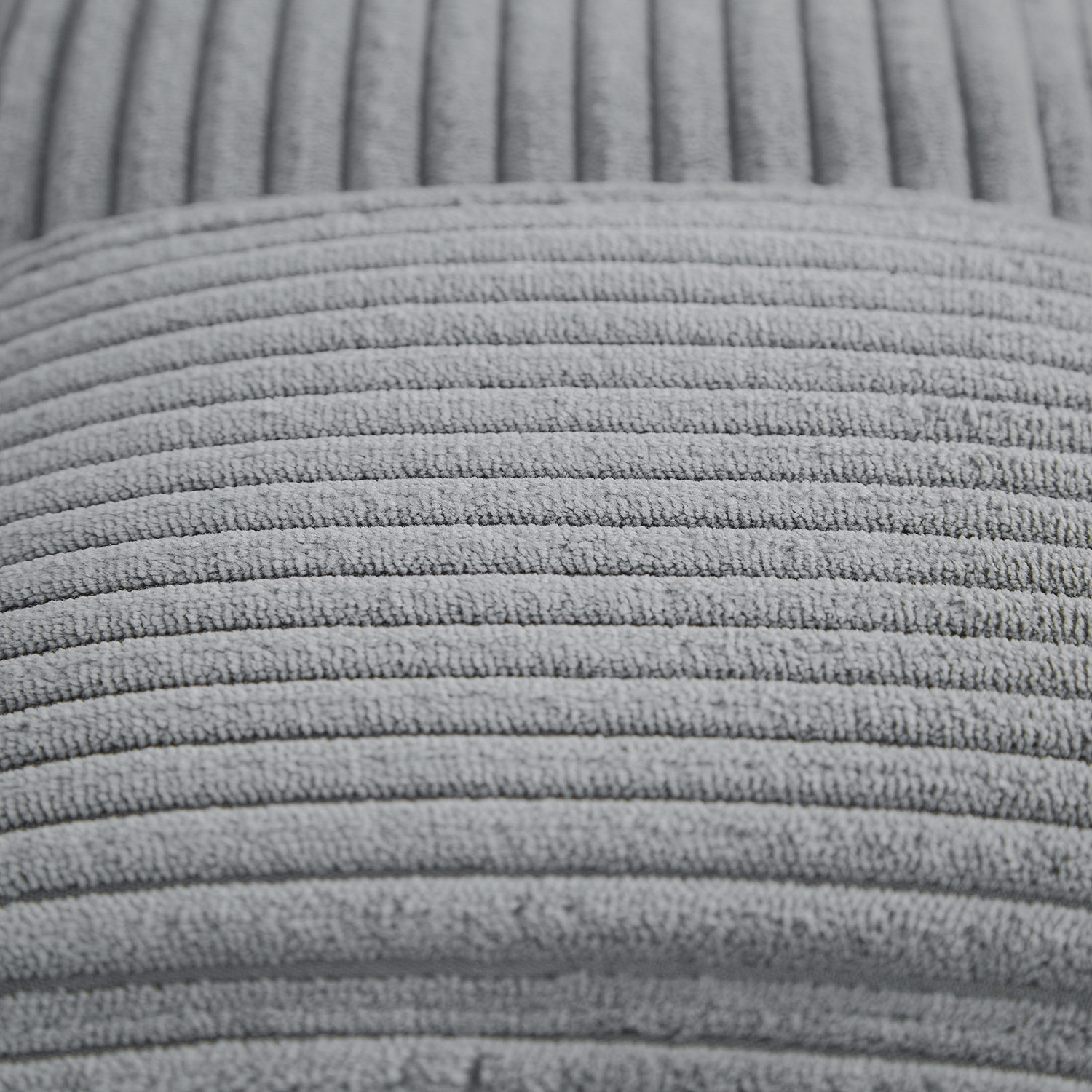 Footstool Pouffe Grey Cord Stool Small Footrest Upholstered Seater Cube Seat