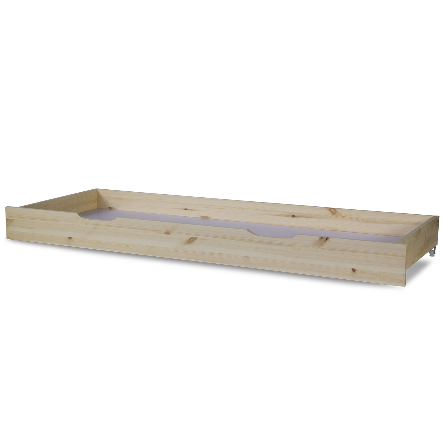 Bettkasten Holz Aufbewahrung mit Rollen Bett Schublade Bettauszug Natur