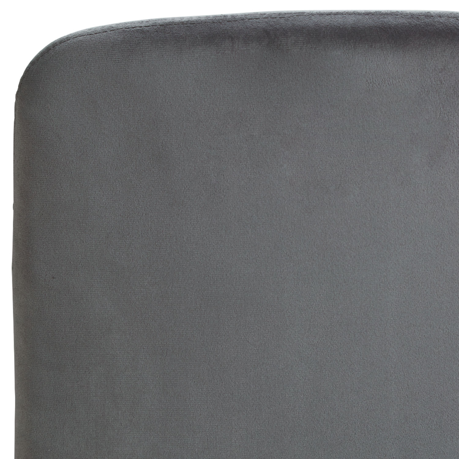 Upholstered Chair, Gray Velvet – Dining Chair without Armrests, with Quilted Backrest