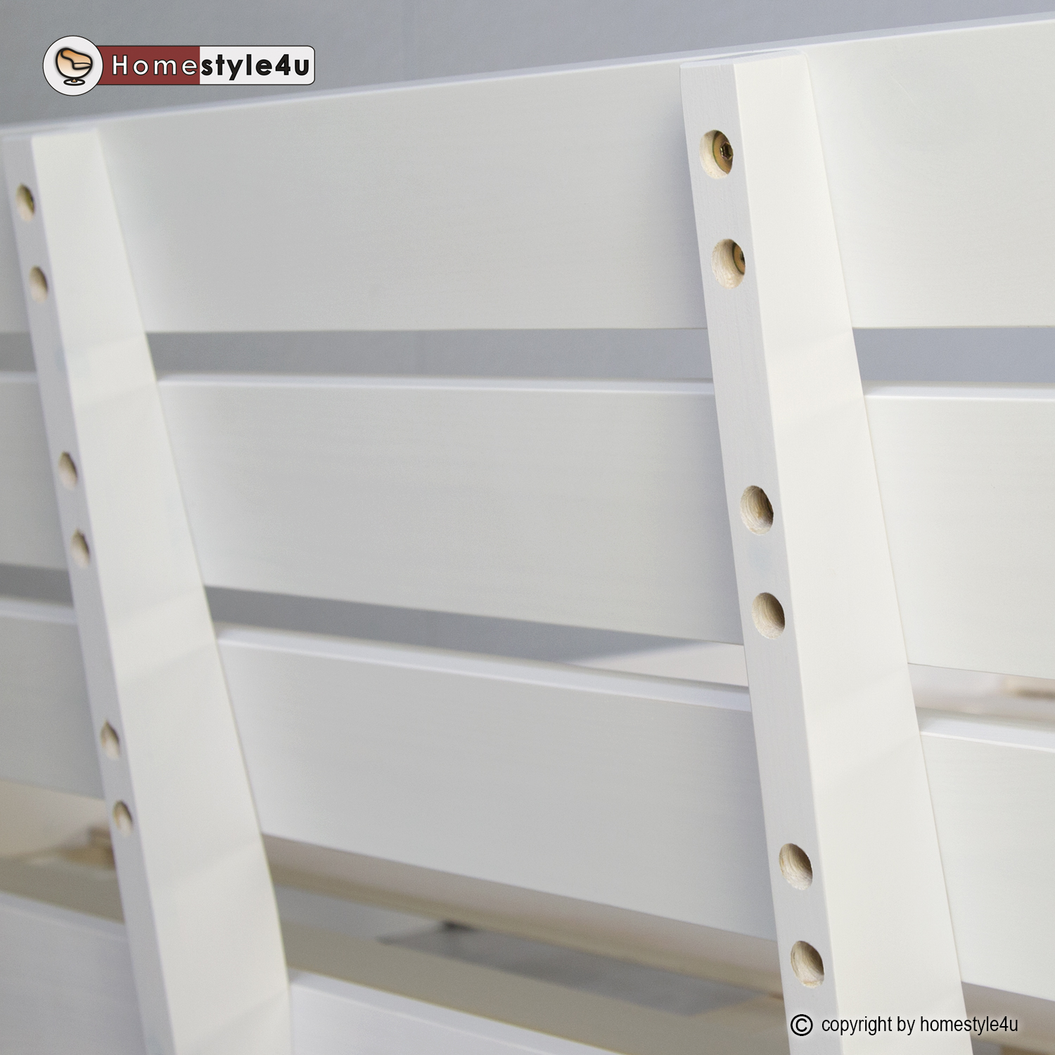 Wood Bed 160x200 cm White | Double Bed | with Slatted Frame | Solid | Kids Youth Guest Bedroom