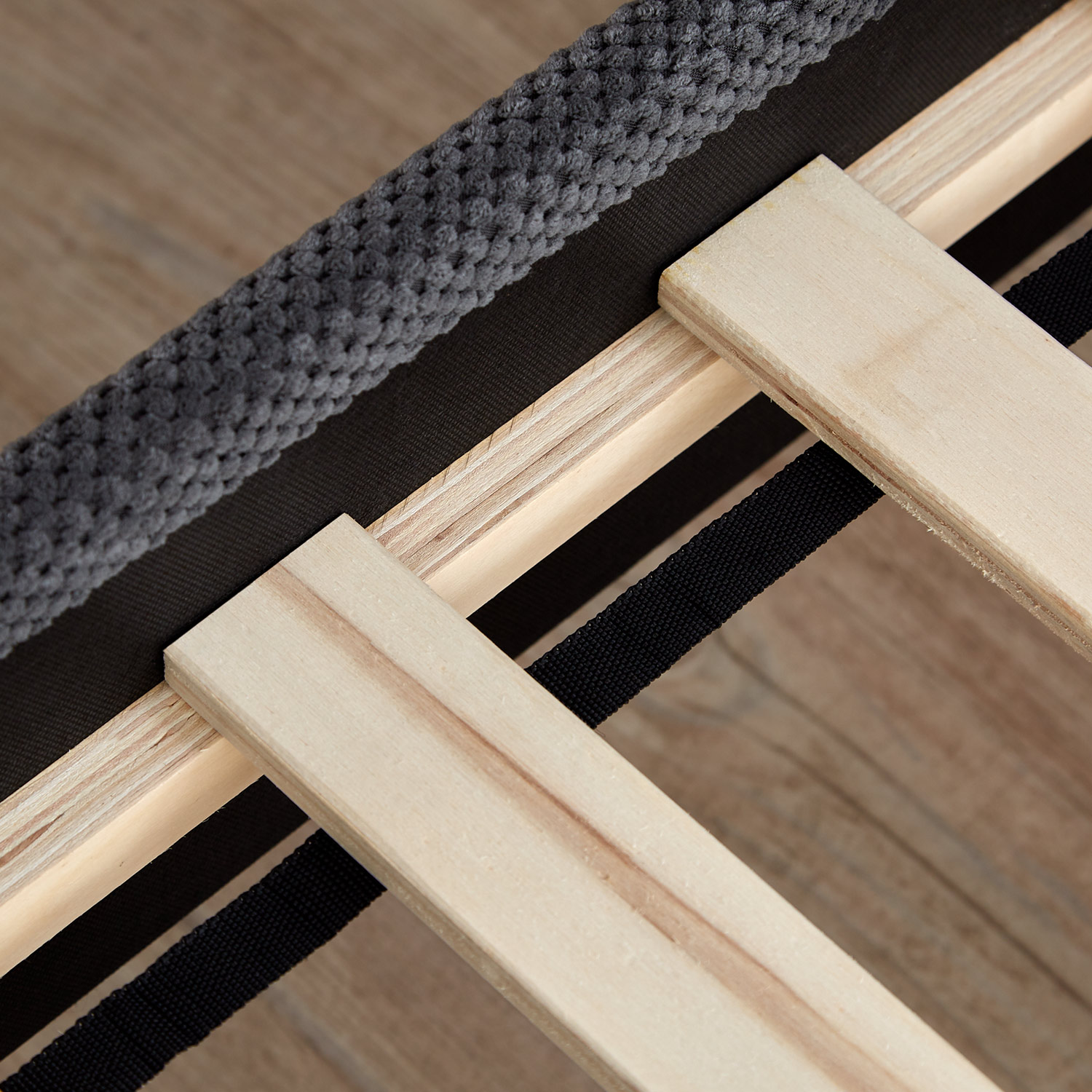 Upholstered bed 140x200 cm grey anthracite velvet | with slatted frame | with mattress | double fabric bed frame