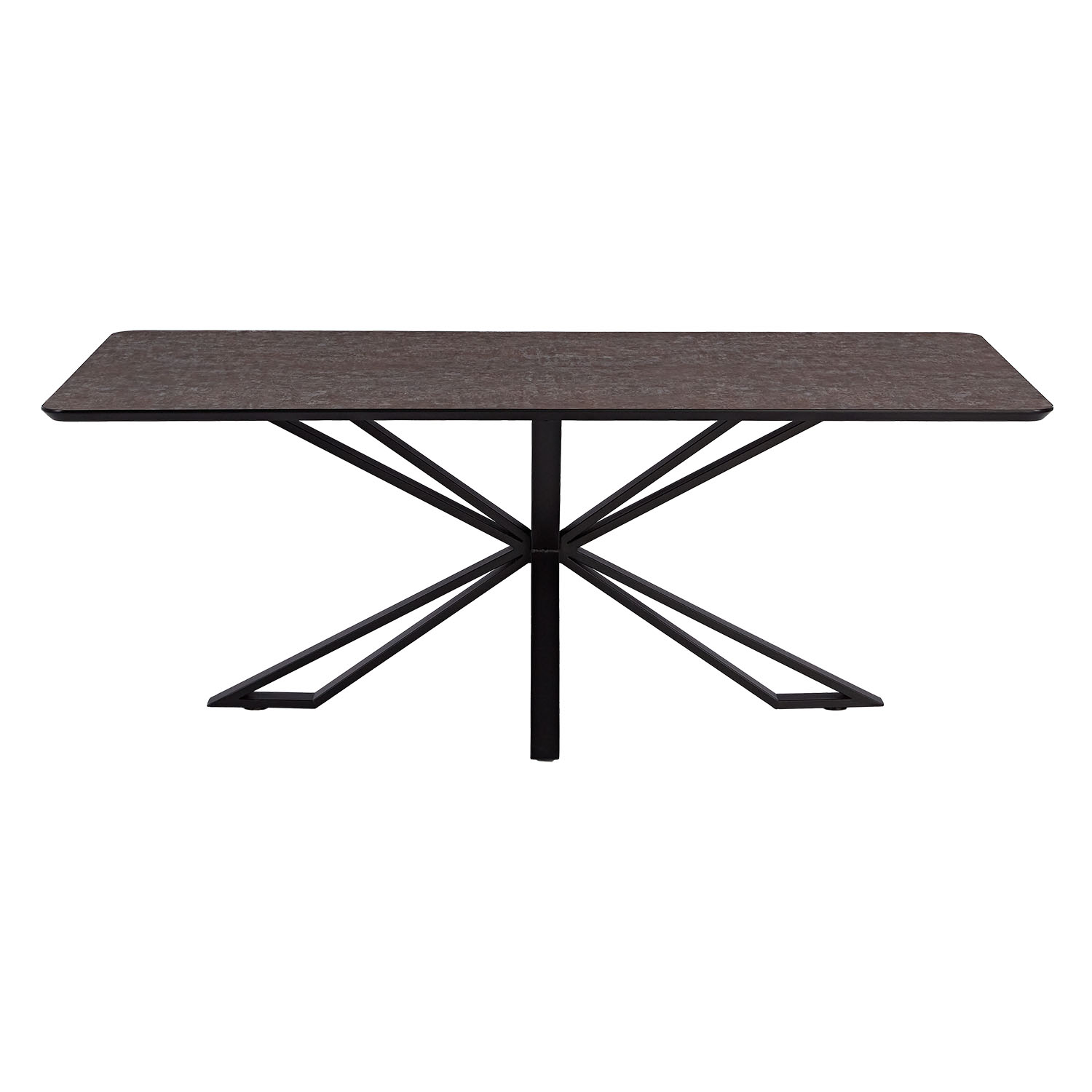 Modern Dining Table Kitchen Table 200x100 cm Brown Black Table 8 Seater Industrial Look