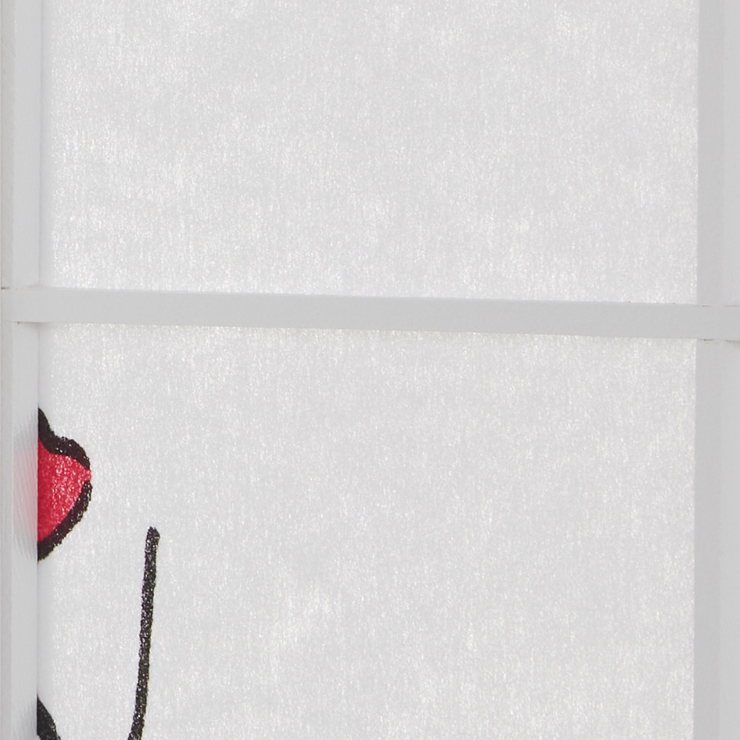 White Cherry-Patterned Screen | White Rice Paper | 4-Panel | Wood | Room Divider, Partition, Privacy Screen