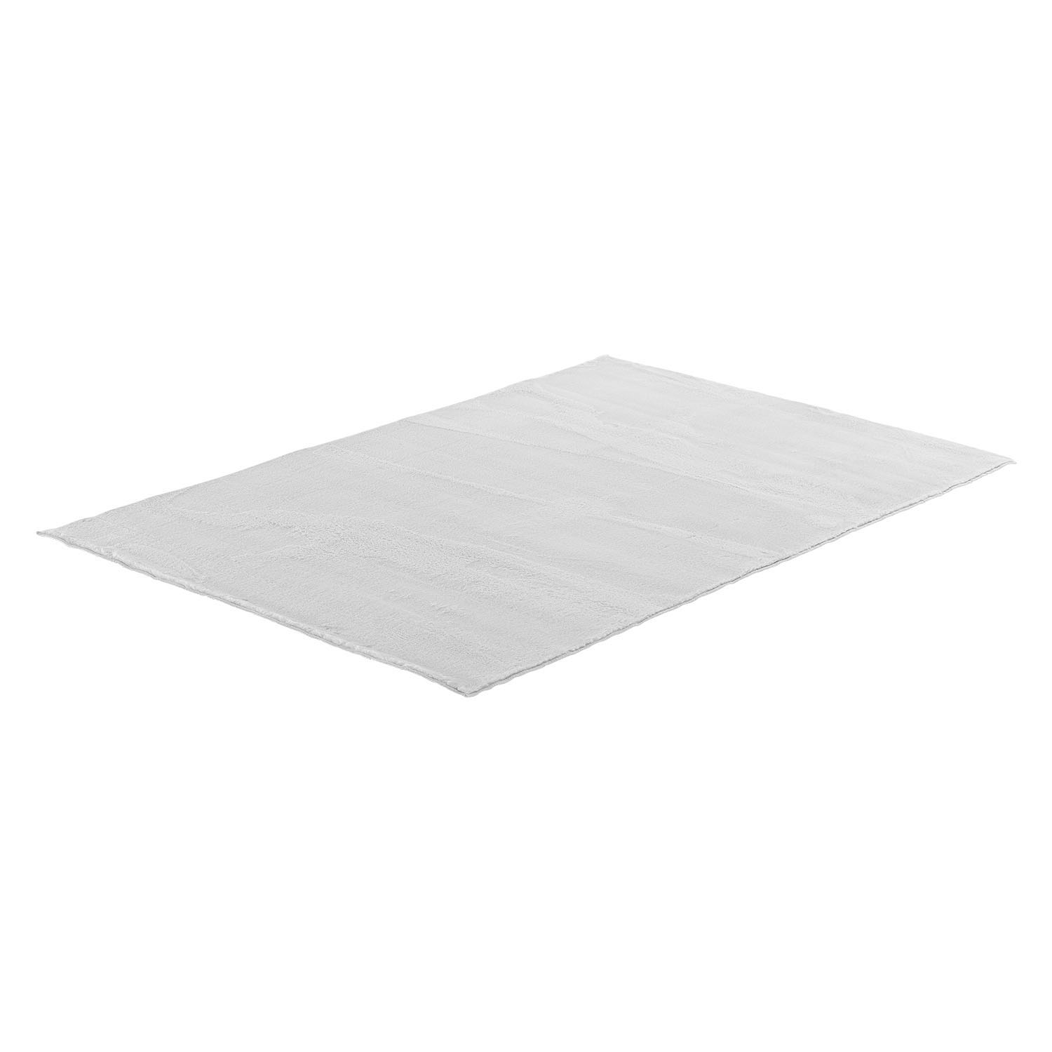 Soft Grey Rug 160x230 cm – Modern Short Pile Living Room Rug – Non Slip Bedroom Carpet – Washable Fluffy Area Rug