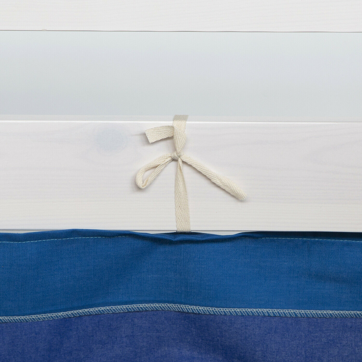 Bordure de lit Rideau de lit pour le lit mezzanine Tissu du rideau en coton bleu
