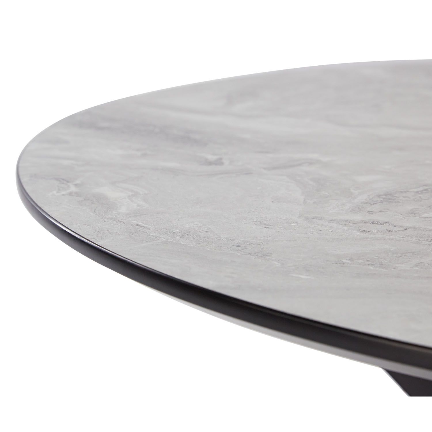 Modern Dining Table Round Ø 110 cm Kitchen Table Black Grey Black Table 8 Seater Industrial Look