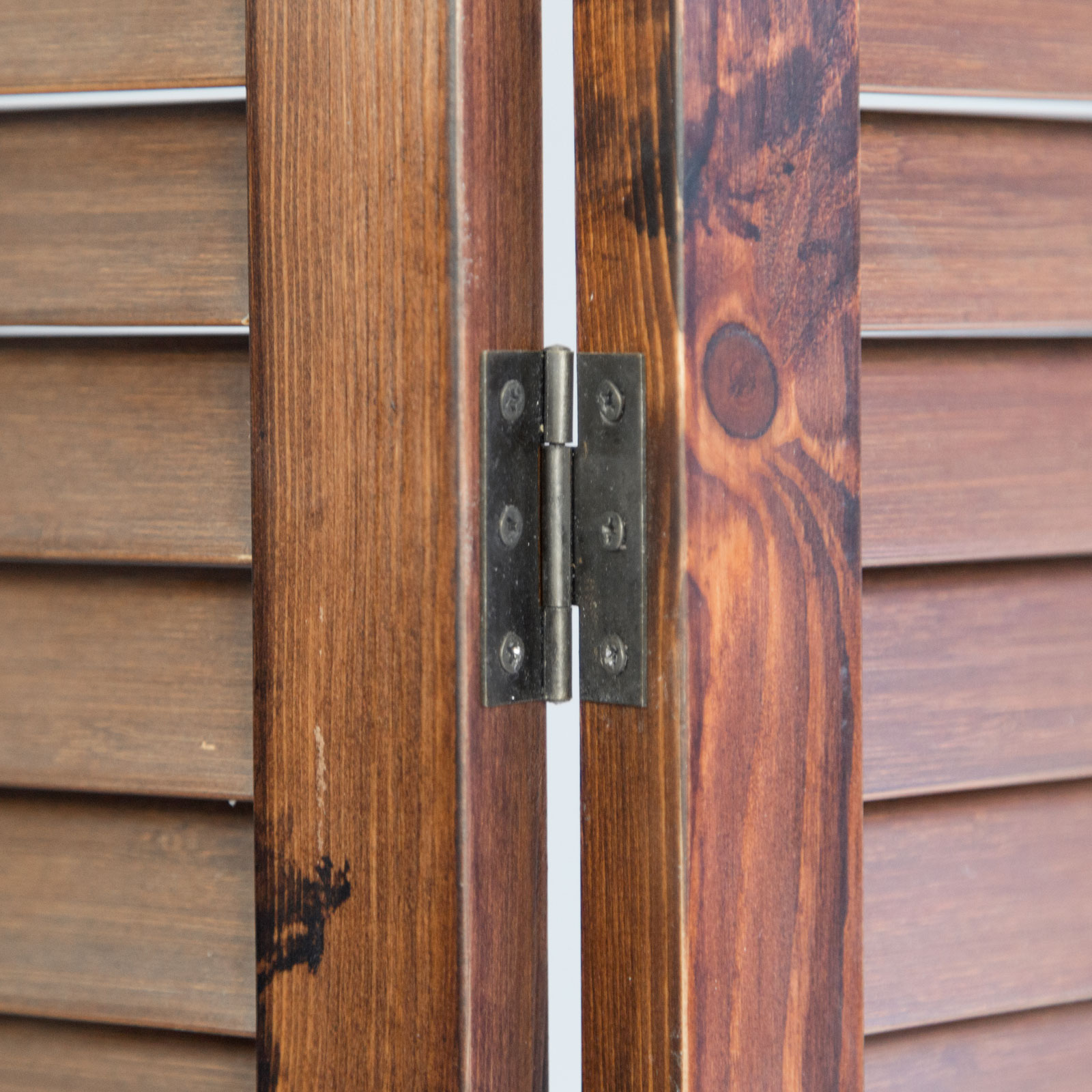 Paravent Brown Wooden Slats | 3-panel | Wood | Room Divider Partition Privacy Screen