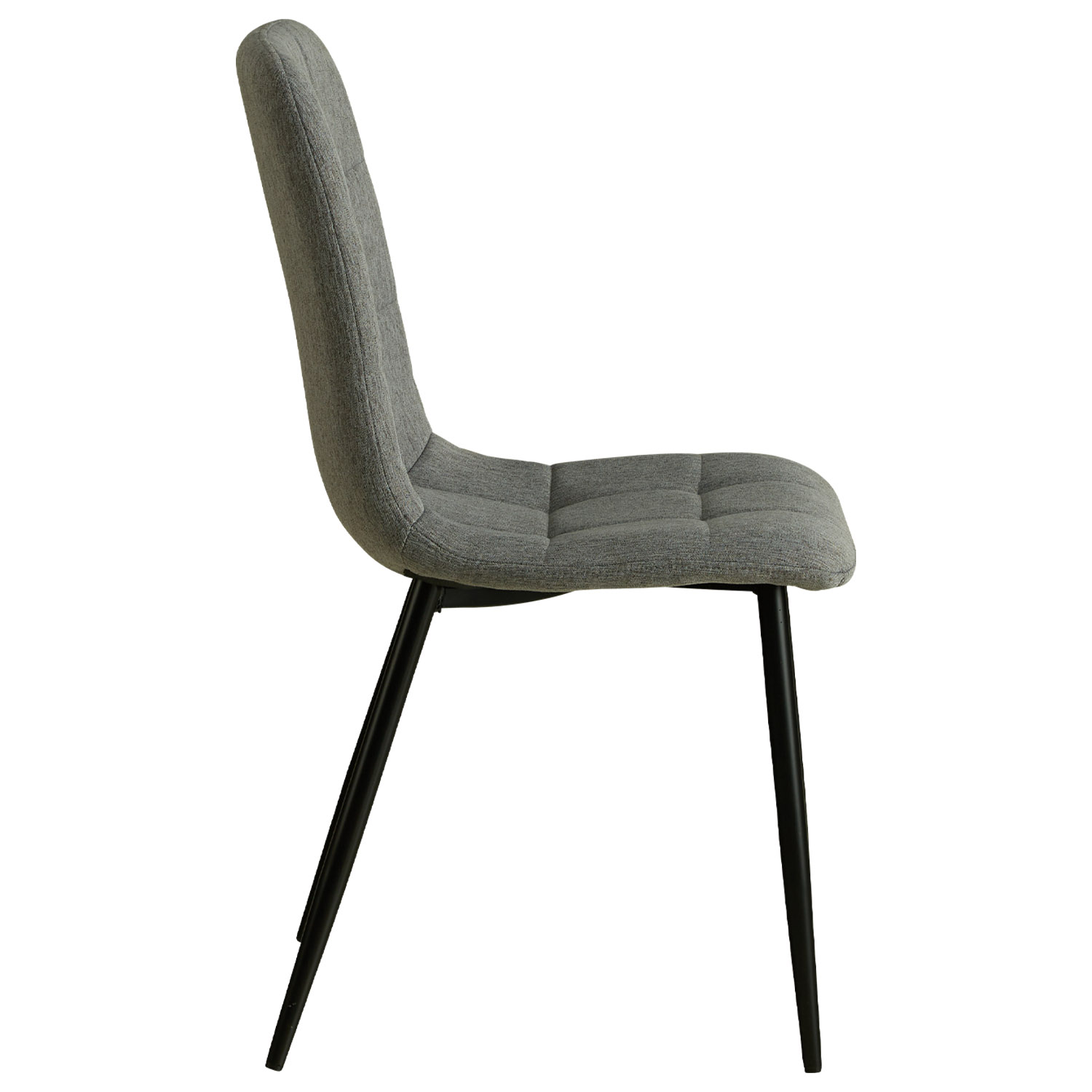 Upholstered Chair Linen Grey | Set of 2 | without Armrests | Kitchen Dining Room Office