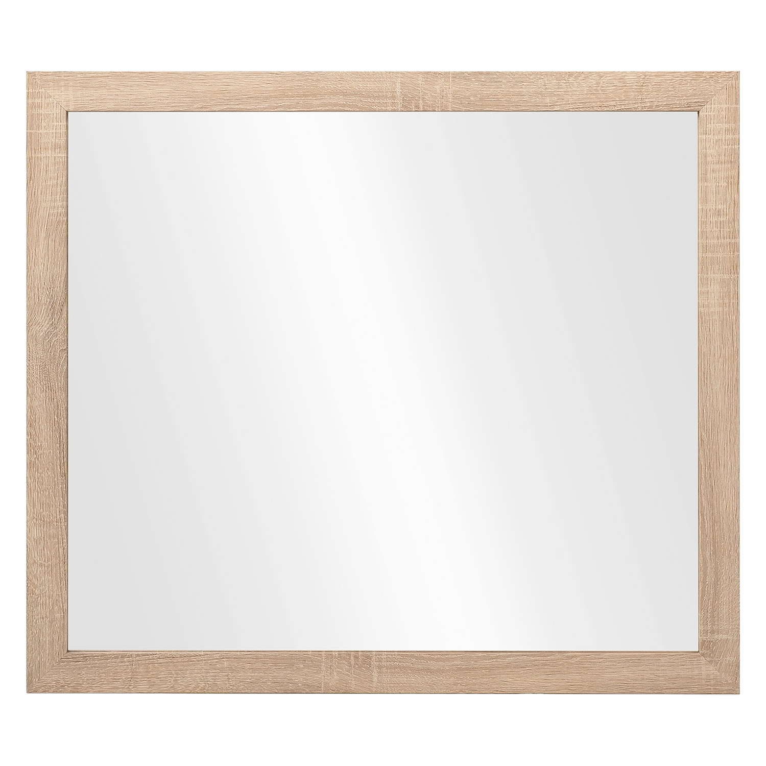 Large Rectangular Wall Mirror 80x70 cm Sonoma Oak Effect Wooden Frame Hallway Bedroom Living Room Mirror