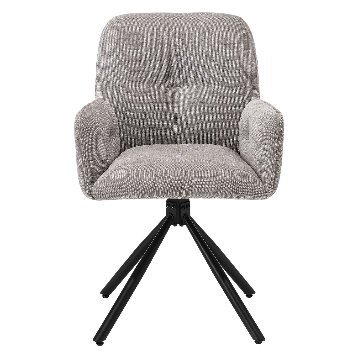 Upholstered Chair Fabric Grey | single | swivel | with Armrests | Kitchen Dining Room Office