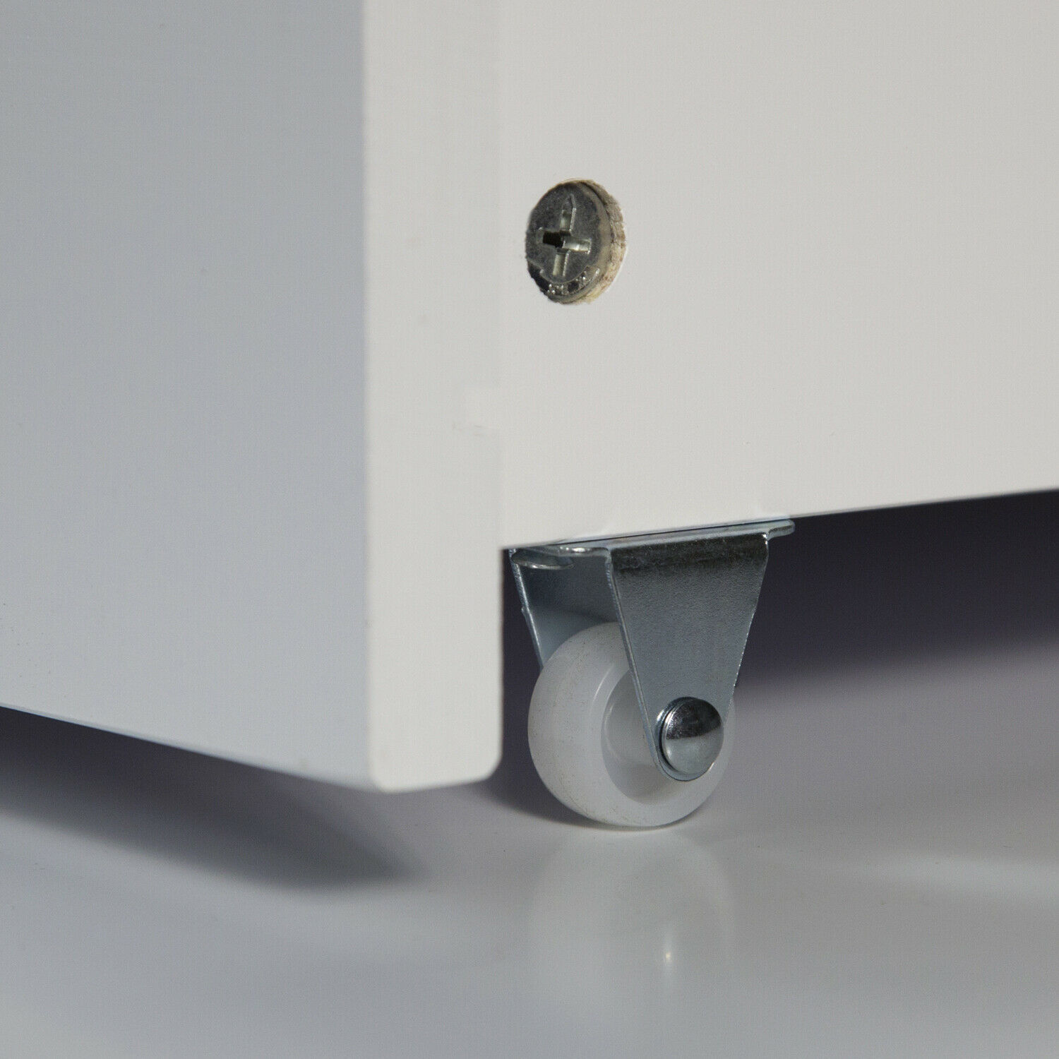 Wooden Bed Drawer Pull-Out Bed Box Storage with Castors White