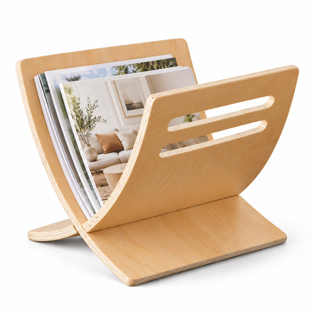 Newspaper Rack Natural Magazine Holder