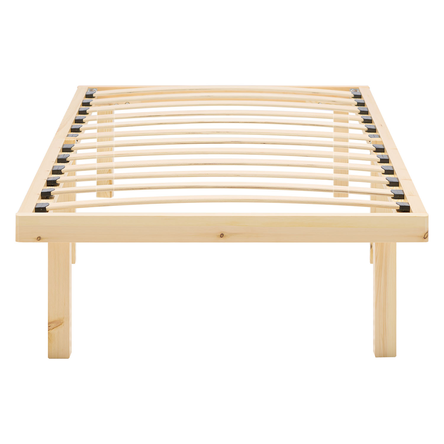 Bed frame 90x200 cm Wooden bed Untreated Single bed Solid wood Bed without headboard Guest bed Youth bed Mattress Slatted frame