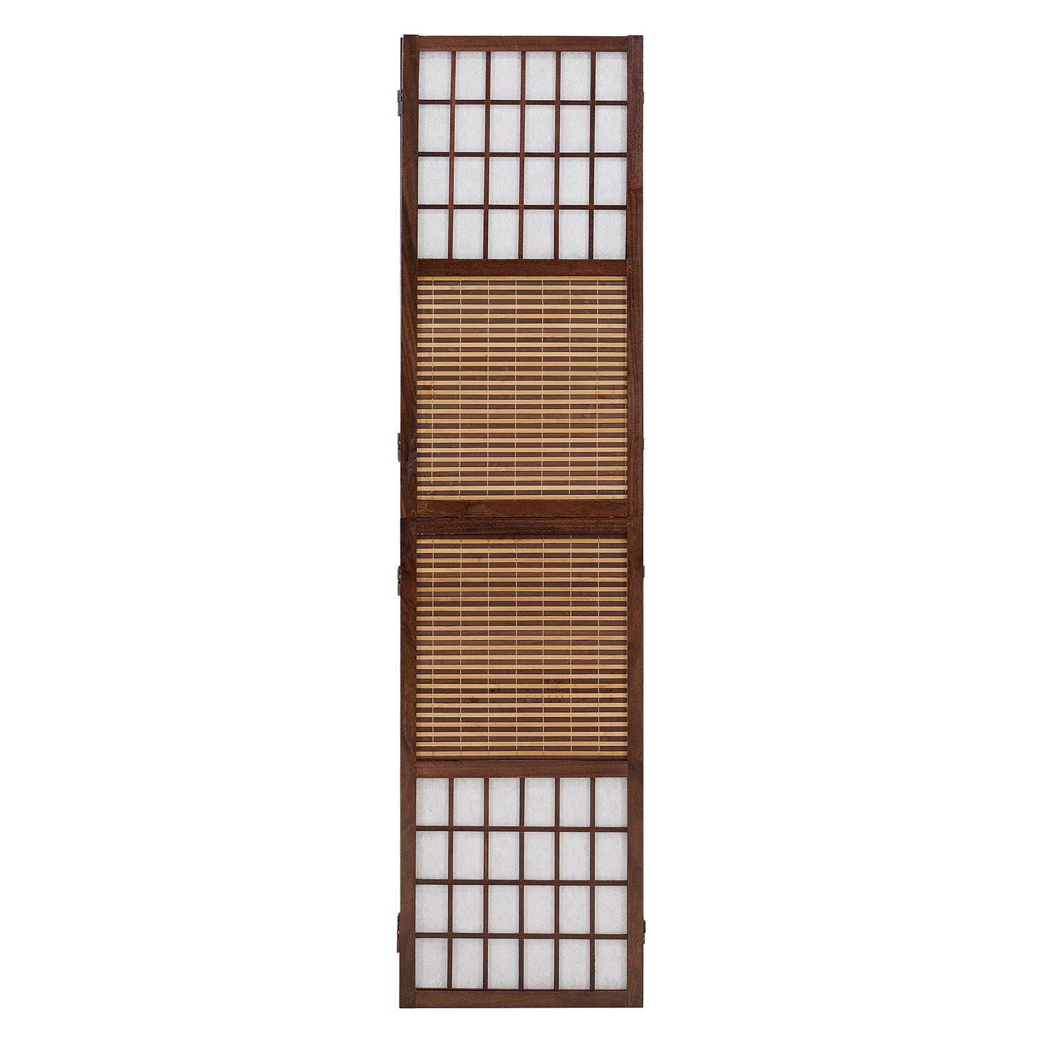 Paravent Brown Bamboo Shoji Rice Paper White | 6-panel | Wood | Room Divider Partition Privacy Screen